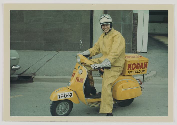 Kodak Australasia Pty Ltd, Man Sitting on a Scooter, Adelaide, circa 1960's