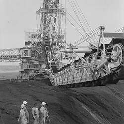 Negative - State Electricity Commission, Inspecting No.8 Coal Dredger, Yallourn, Victoria, circa 1960
