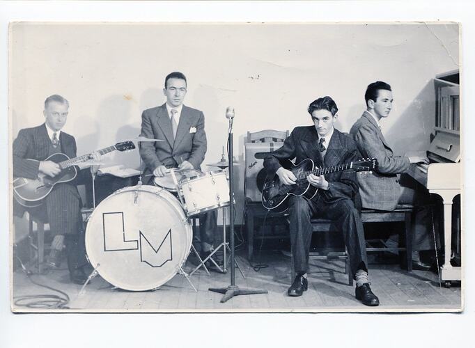 Photograph - Lindsay Motherwell With Band, Lorne, Victoria, 1940s