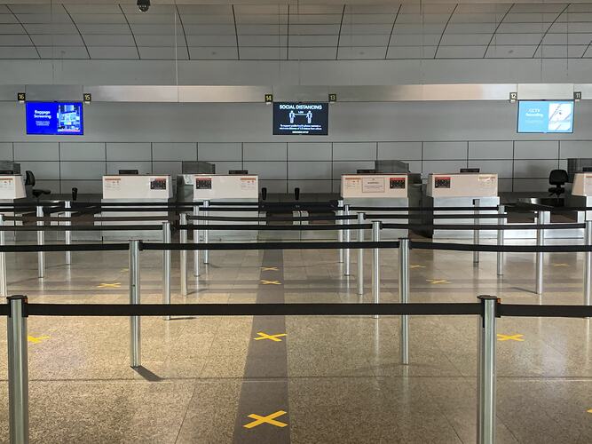 Empty Check-in Desks, Melbourne Airport, Tullamarine, 6 May 2020