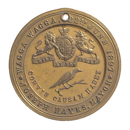 Medal - Diamond Jubilee of Queen Victoria, Wagga Wagga Town Council, New South Wales, Australia, 1897
