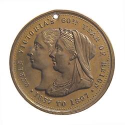 Medal - Diamond Jubilee of Queen Victoria, Town of Warrnambool, Victoria, Australia, 1897