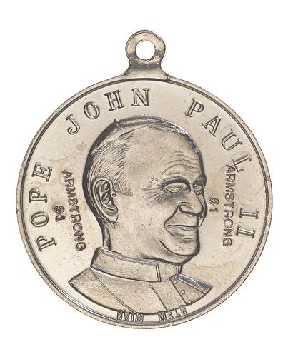 Medal - Visit of Pope John Paul II, Armstrong Shoe Mart, Frankston, Victoria, Australia, 1987