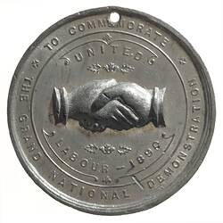 Medal - United Labour Grand National Demonstration, New South Wales, Australia, 1890