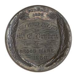 Medal - Kyneton Agricultural Association Silver Prize, 1860 AD