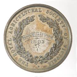 Medal - Royal Agricultural Society of Victoria, Second Prize, Victoria, Australia, 1903