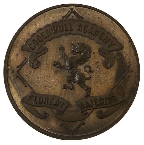 Medal - Cooerwull Academy, Dux Of School, c. 1890 AD