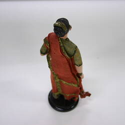 Indian Figure - Woman Wearing a Green & Red Sari, Clay, circa 1866