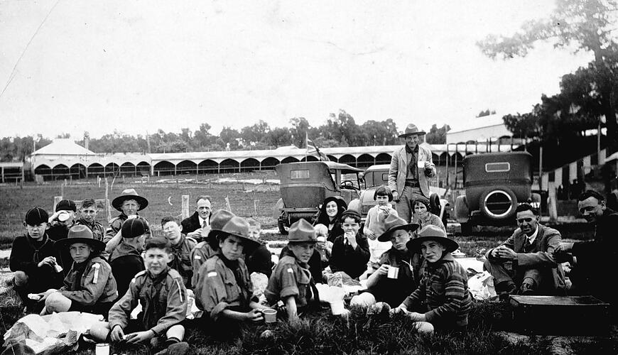 [Boy scouts' picnic, St Arnaud Showgrounds, 1930s.]