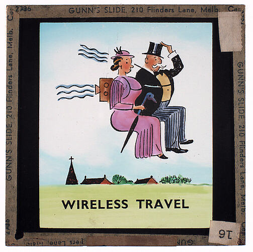 Lantern Slide - Universal Opportunity League, 'Wireless Travel'