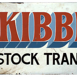 Sign - 'McKibbins Live Stock Transport', Newmarket Saleyards, Newmarket, 1970-1987