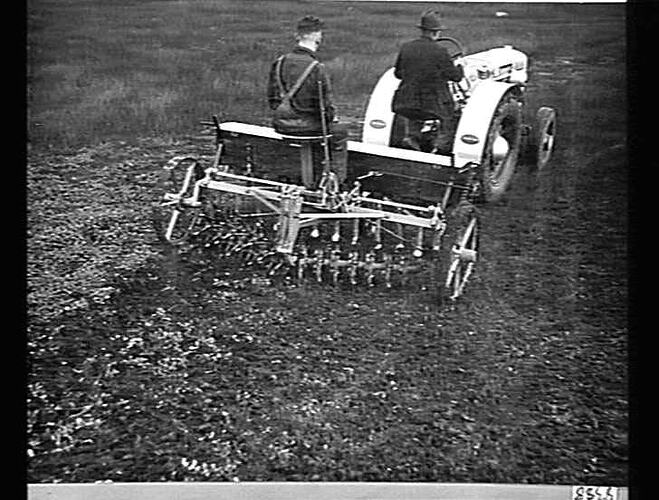 SUNPRONG HARROW TAKEN IN FACTORY AND AT WORK IN THE RAILWAY PADDOCK. AUGUST 1936