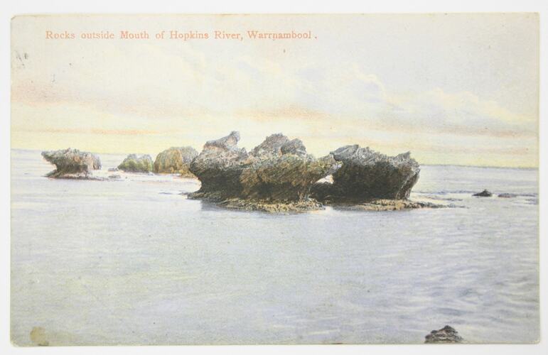 Post Card - Rocks Outside Mouth of Hopkins River, Warrnambool
