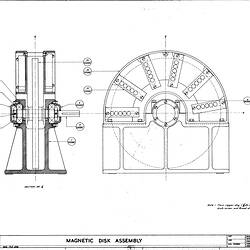 Mechanical Drawing - CSIRAC Computer, 'Magnetic Disc Assembly', SKE5360, 24 November 1953