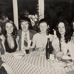 Digital Photograph - Three Men & Three Women at Table, Winston Charles Night Club, South Yarra, 1973