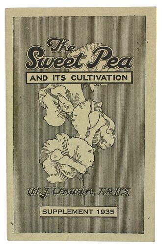 Catalogue - Supplement 'The Sweet Pea and its Cultivation', W J Unwin, 1935
