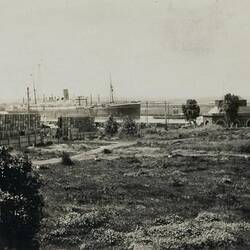 Photograph - Upper Yard & Yarra River from the Engineer's Residence, Spotswood Pumping Station, Victoria, 1930s