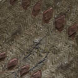 Detail of diamond pattern on wooden shield.