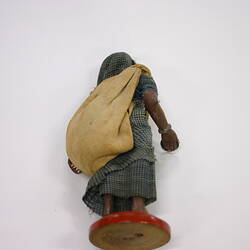 Indian Figure - Woman Wearing a Blue Check Sari, Clay