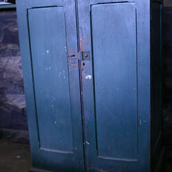 Cupboard, Two-Door, Green, Five Shelves