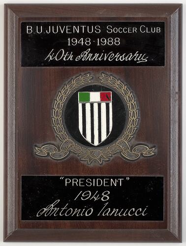 Plaque - Juventus Soccer Club