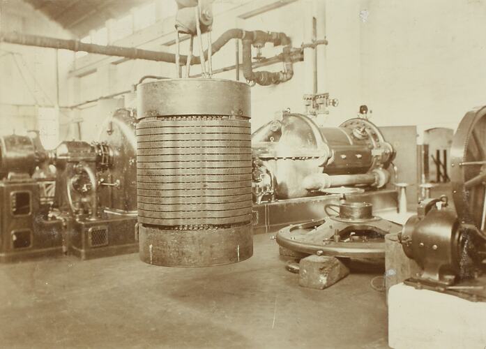 Photograph - Melbourne Electric Supply Co, Curtis Rotor, Richmond, Victoria, 27th May 1910