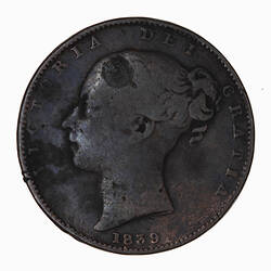 Coin - Farthing, Queen Victoria, Great Britain, 1839