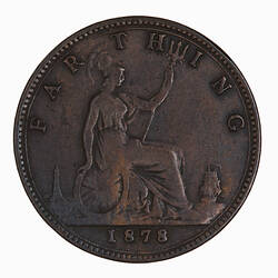 Coin - Farthing, Queen Victoria, Great Britain, 1878 (Reverse)