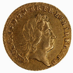 Coin - Quarter-Guinea, George I, Great Britain, 1718 (Obverse)