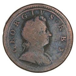 Coin - Halfpenny, George I, Great Britain, 1724 (Obverse)