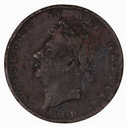 Coin - Farthing, George IV, Great Britain, 1828 (Obverse)