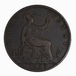 Coin - Halfpenny, Queen Victoria, Great Britain, 1883 (Reverse)