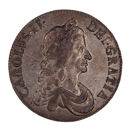 Coin - Crown, Charles II, Great Britain, 1666 (Obverse)