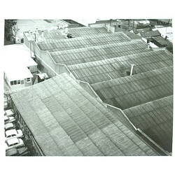 Photograph - Kodak Australasia Pty Ltd, Aerial View of Abbotsford Garage, Grosvenor Street, Kodak Factory, Abbotsford, 1961