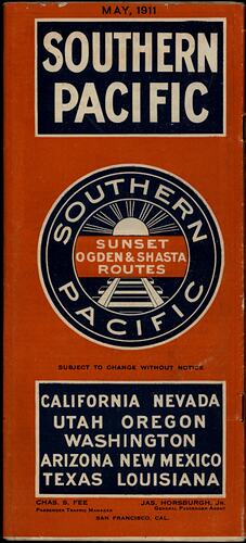 Time Table - 'Southern Pacific Sunset Ogden & Shasta Routes', 1911