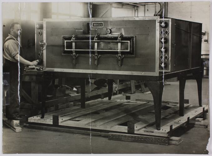 Photograph - Hecla Electrics Pty Ltd, Bread Making Oven in factory interior, 1930s