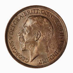 Coin - Halfpenny, George V, Great Britain, 1911 (Obverse)