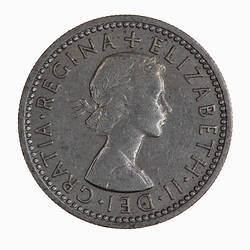 Coin - Sixpence, Elizabeth II, Great Britain, 1962 (Obverse)