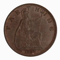 Coin - Farthing, George V, Great Britain, 1927 (Reverse)