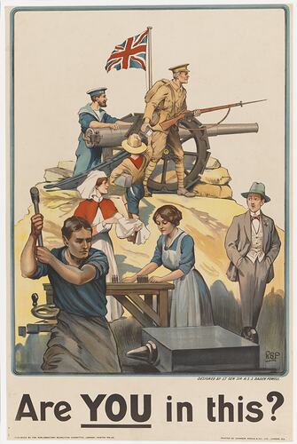 Poster - 'Are YOU in This'?, British, World War I, 1914-1918