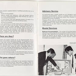 Booklet - 'Migrant Hostels in Australia', Department of Immigration, 1970