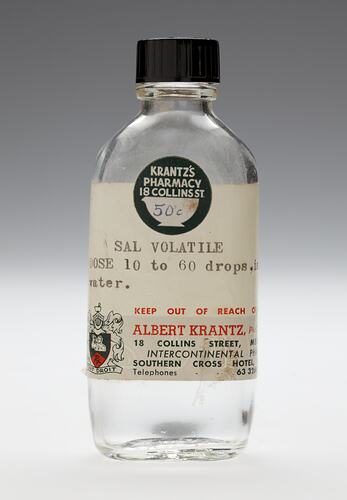 Bottle - 'Sal Volatile', First Aid Kit, Homemade, Sophus Bruhn, circa 1970-1990