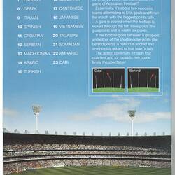 Booklet - 'Welcome to the AFL', Australian Football League, 2006