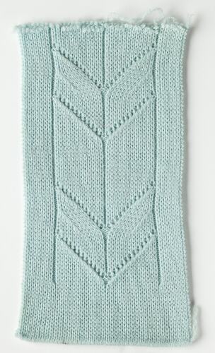 Knitting Sample - Edda Azzola, Pale Blue With Arrow Head Pattern, circa 1960s