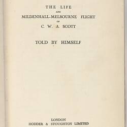 title page of "Scott's Book"