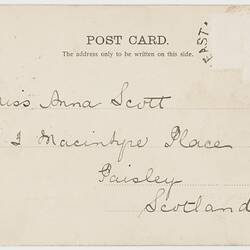 Postcard - Port Melbourne Pier, Harbour View, To Anna Scott from Marion Flinn, Melbourne, 10 Feb 1904