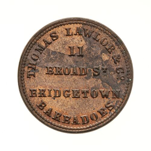 Check - Thomas Lawlor & Co, Barbados, circa 1850