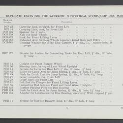 Booklet - H.V. McKay Massey Harris, Stump Jump Disc Plough Components, 1941