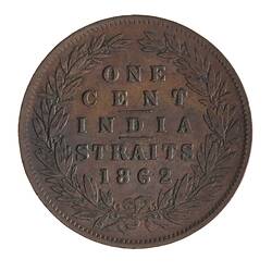 Coin - 1 Cent, Straits Settlements, 1862