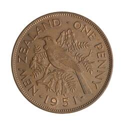 Coin - 1 Penny, New Zealand, 1951